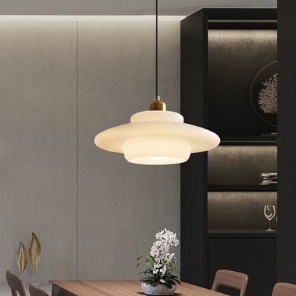 Tijdloze Witte Glazen Hanglamp voor een Elegant Interieur