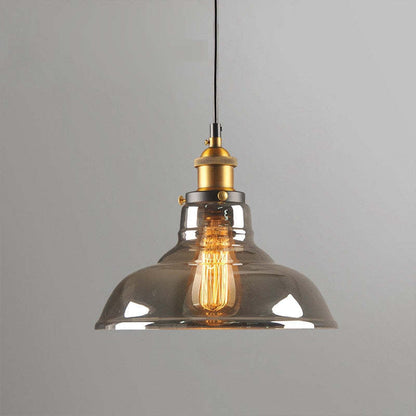 Vintage Industriële Hanglamp – Glas & Metaal