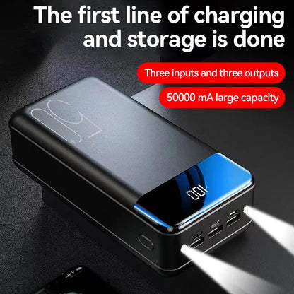Power bank 50000mAh | Snel opladen, grote capaciteit | Apparaten