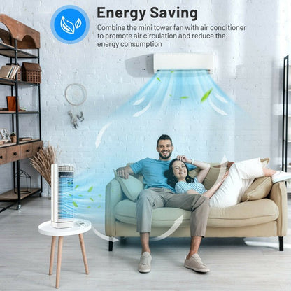 Kleine Oscillerende Tafelventilator - 14" Elektrische Toren - Timer en Verstelbare Snelheden
