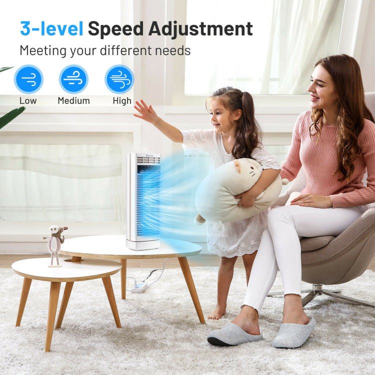 Kleine Oscillerende Tafelventilator - 14" Elektrische Toren - Timer en Verstelbare Snelheden