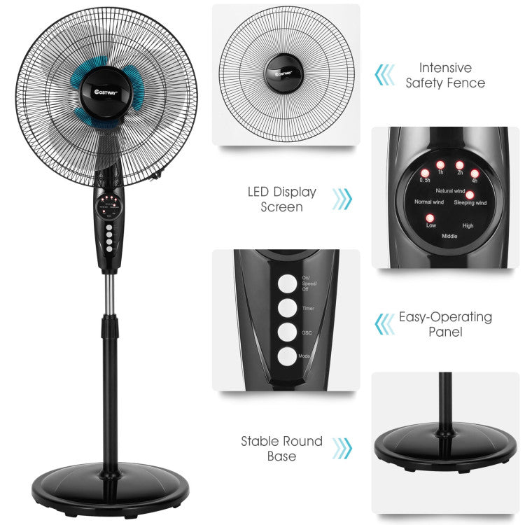 Stille Vloerventilator 16" met Afstandsbediening
