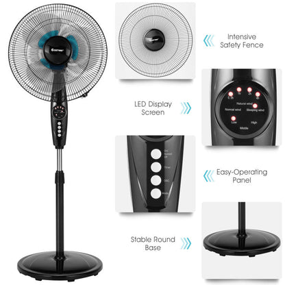 Stille Vloerventilator 16" met Afstandsbediening