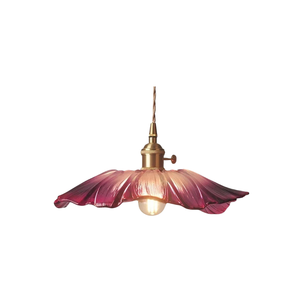 Vintage Lotus Glazen Hanglamp