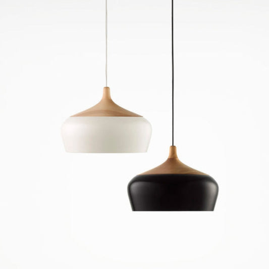 Scandinavische Houten Hanglamp met LED Ondersteuning-light decor-De Bazelaar