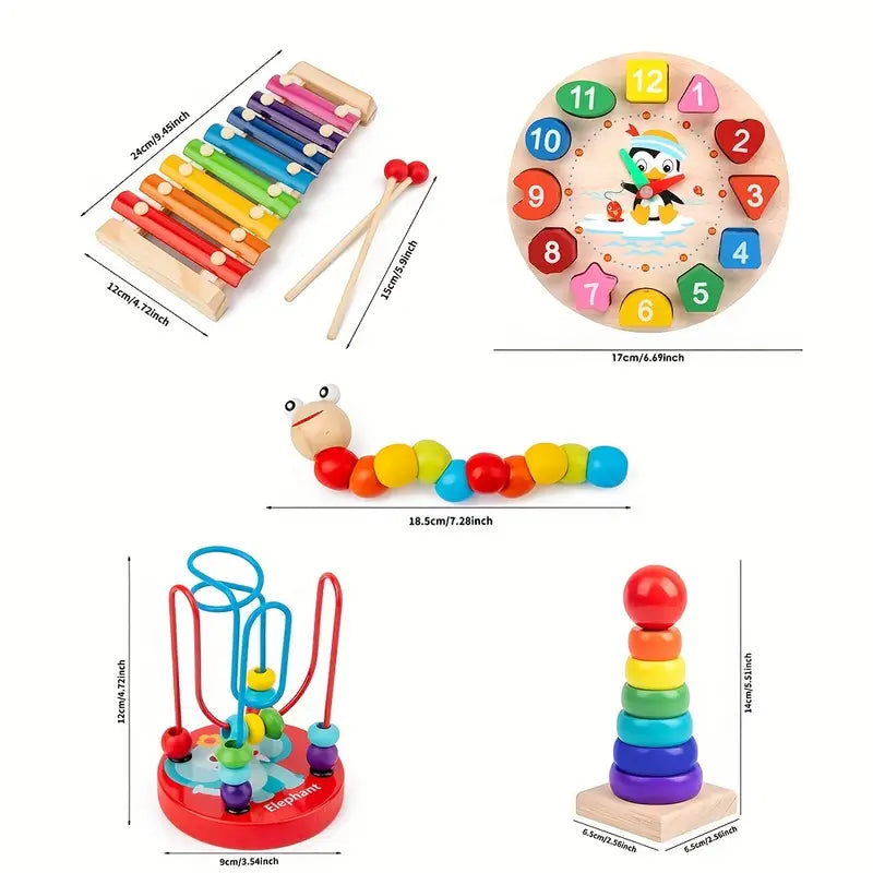 5-in-1 Montessori Speelset - Creatief Spelplezier - Ontwikkel Vaardigheden