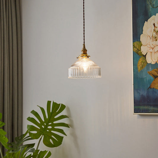 Hanglamp RusticBeam – Industrieel Design met Geribbeld Glas