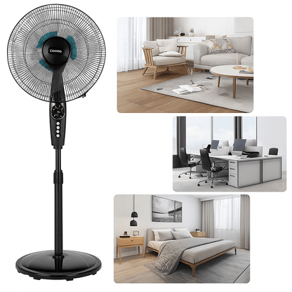 Stille Vloerventilator 16" met Afstandsbediening