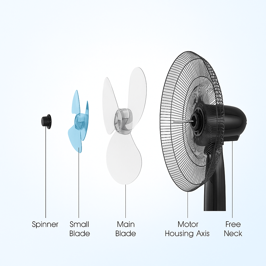 Stille Vloerventilator 16" met Afstandsbediening