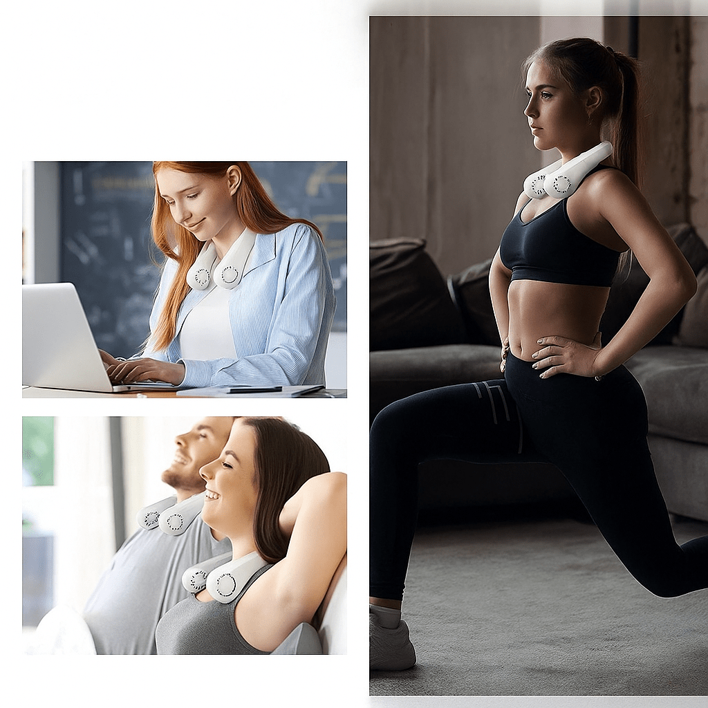 Draadloze 360° Nekventilator Draagbaar Stil