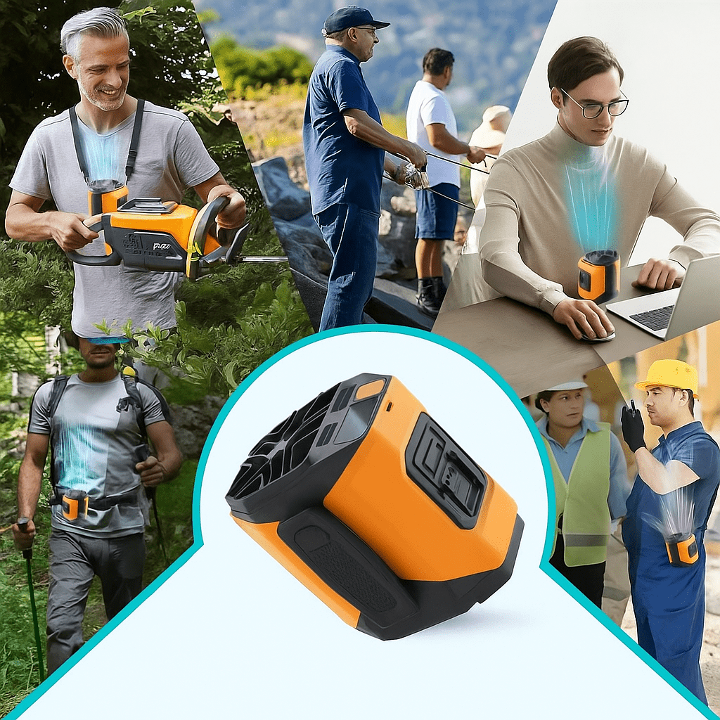 Draagbare Heupventilator met Powerbank en Zaklamp