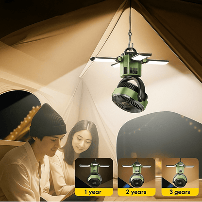 Draagbare Camping Ventilator met LED Licht en 6000mAh Batterij