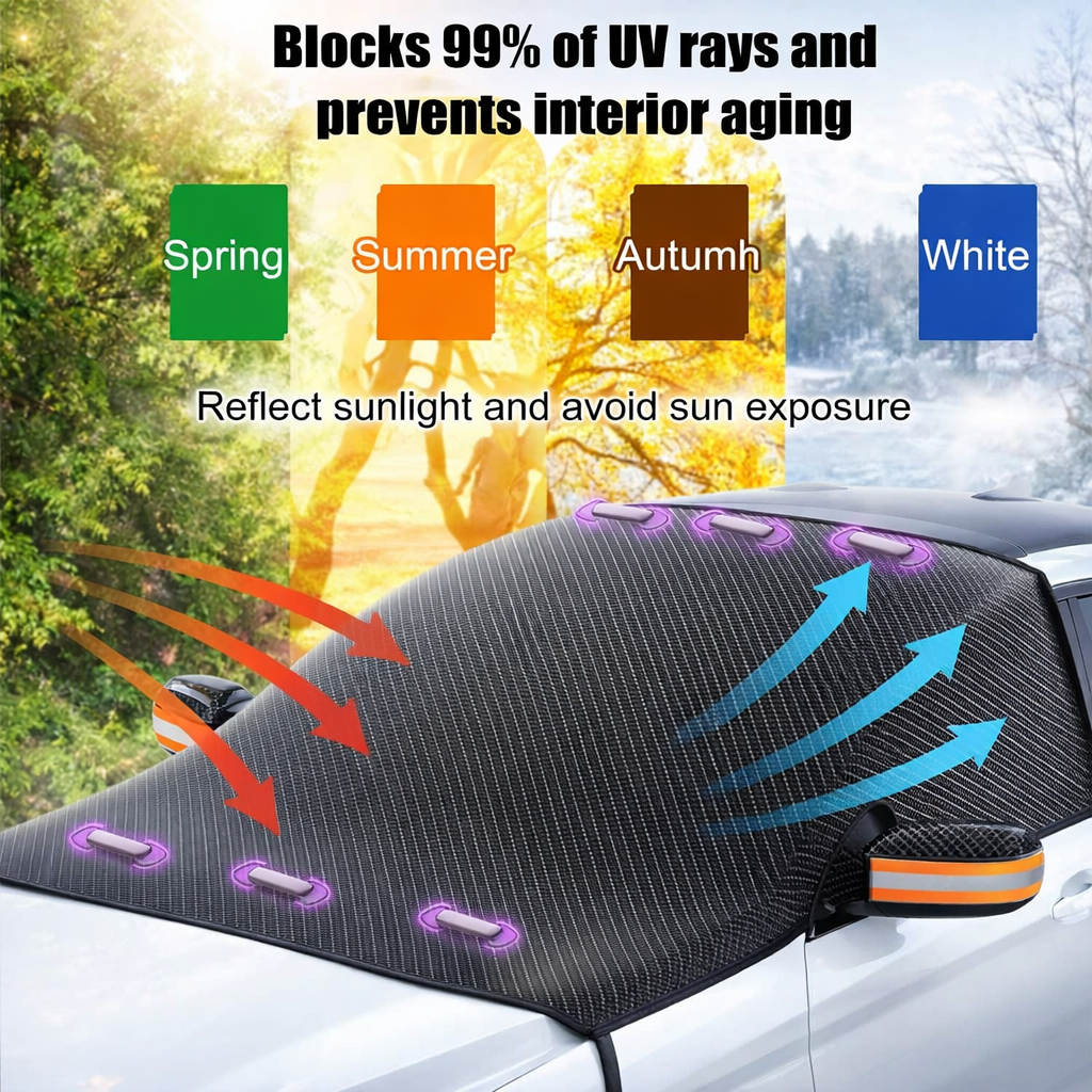 Zonnescherm sneeuw | Magnetisch, ijsbescherming | Auto
