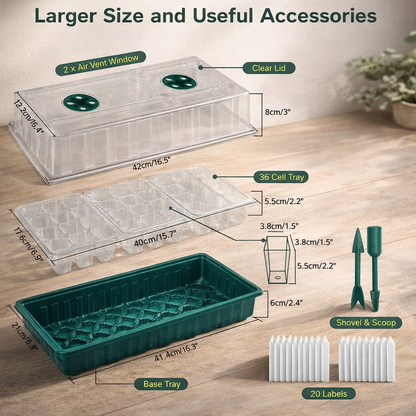 Kit zaaien binnenkweek | LED groeilamp, koepel | Planten