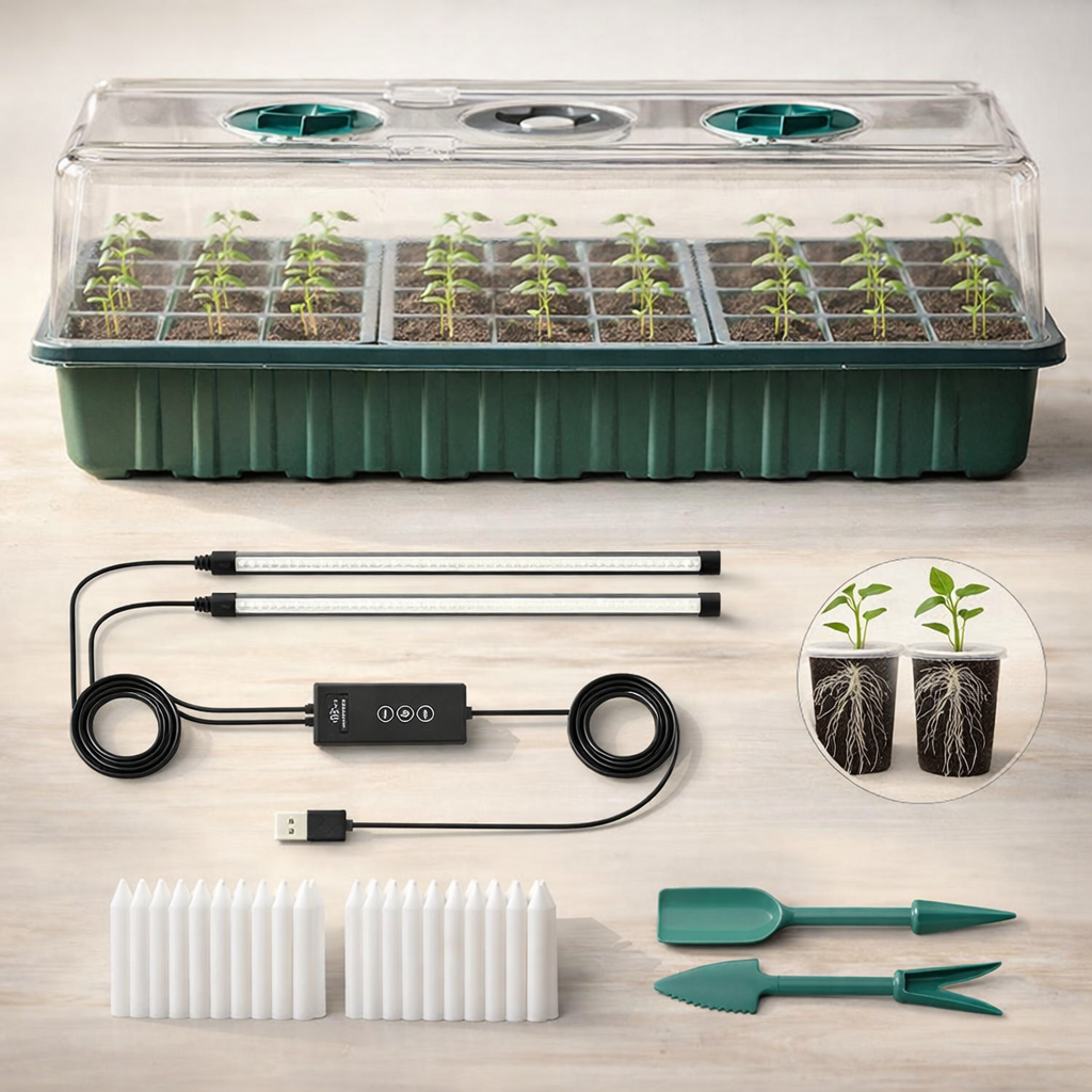 Kit zaaien binnenkweek LED groeilamp koepel planten