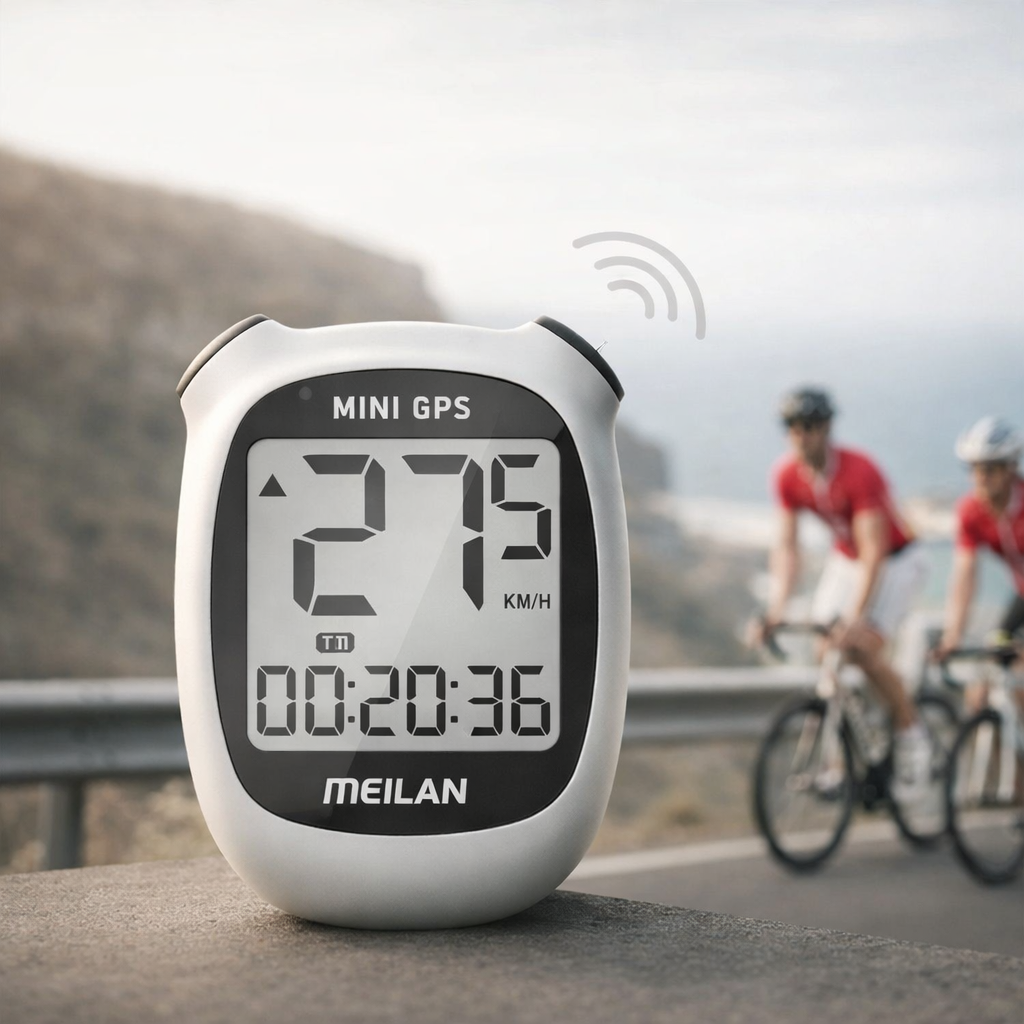 GPS-meter voor fietsen, oplaadbaar met verlichting