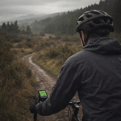 Fietscomputer zwart en zilver met digitaal LCD scherm