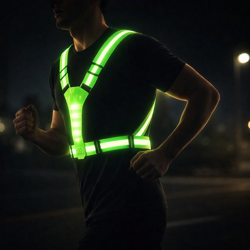 LED-hesje USB oplaadbaar hoog zichtbaarheid hardlopen fietsen wandelen