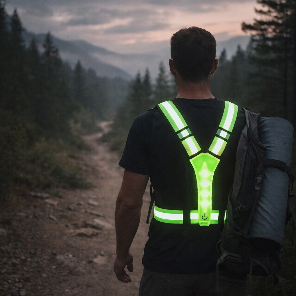 LED-hesje USB oplaadbaar hoog zichtbaarheid hardlopen fietsen wandelen