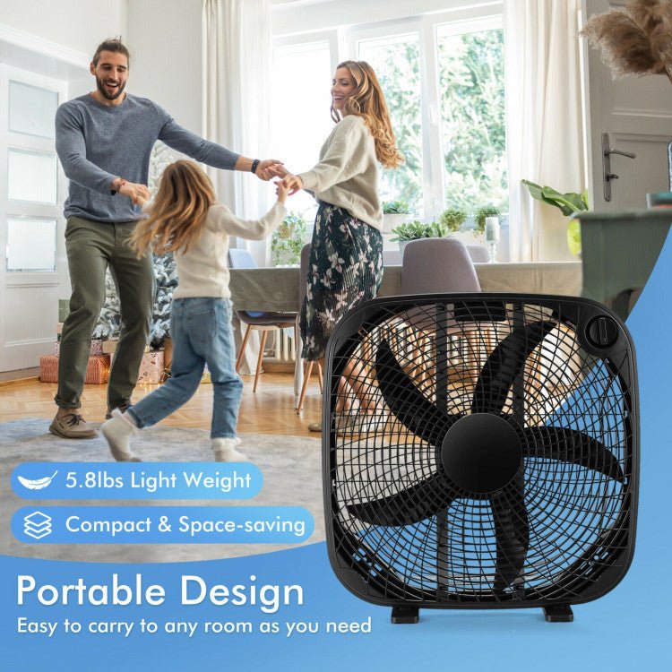 Vloerventilator 20" - Draagbare Koeling - 3 Snelheden - Knopbediening