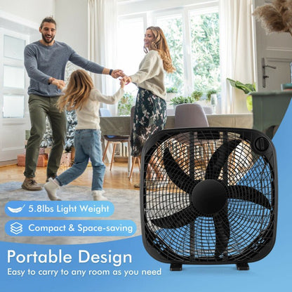 Vloerventilator 20" - Draagbare Koeling - 3 Snelheden - Knopbediening