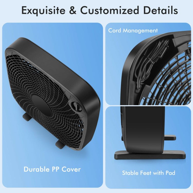 Vloerventilator 20" - Draagbare Koeling - 3 Snelheden - Knopbediening