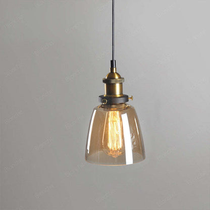 Vintage Industriële Hanglamp – Glas & Metaal