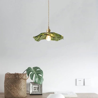 Vintage Lotus Glazen Hanglamp