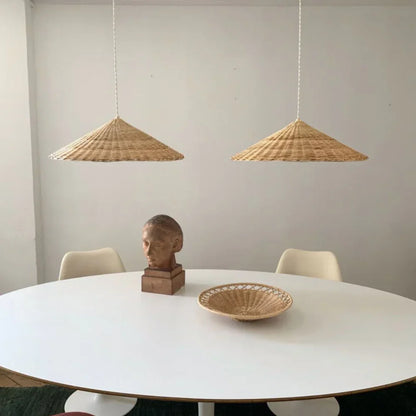 Vintage Rieten Hanglamp - Ambachtelijke Elegantie