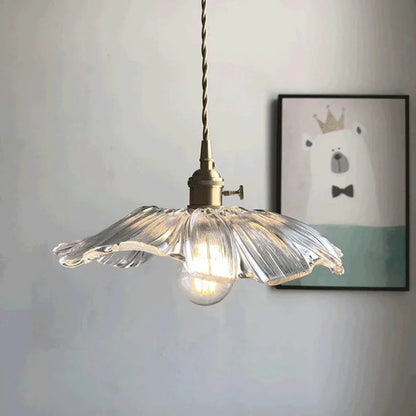 Vintage Lotus Glazen Hanglamp