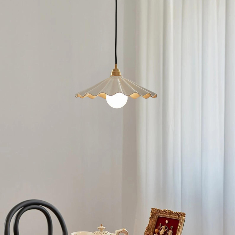 Japandi Keramische Hanglamp – Minimalistisch en Elegant