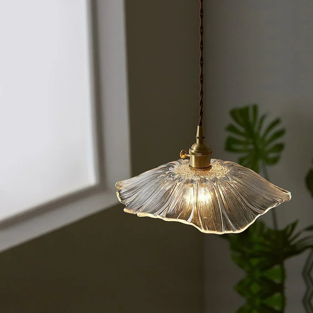 Vintage Lotus Glazen Hanglamp