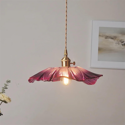 Vintage Lotus Glazen Hanglamp