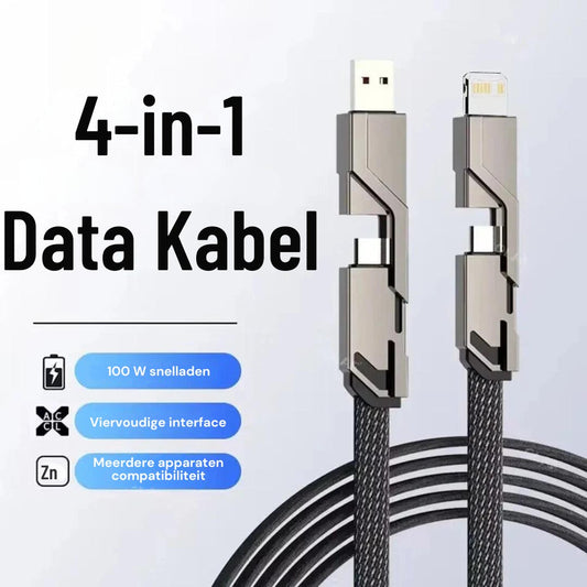 4-in-1 Multi-Kabel | Anti-Wirwar Oplaadkabel - #4-in-1 Multi-Kabel | Anti-Wirwar OplaadkabelDe Bazelaar