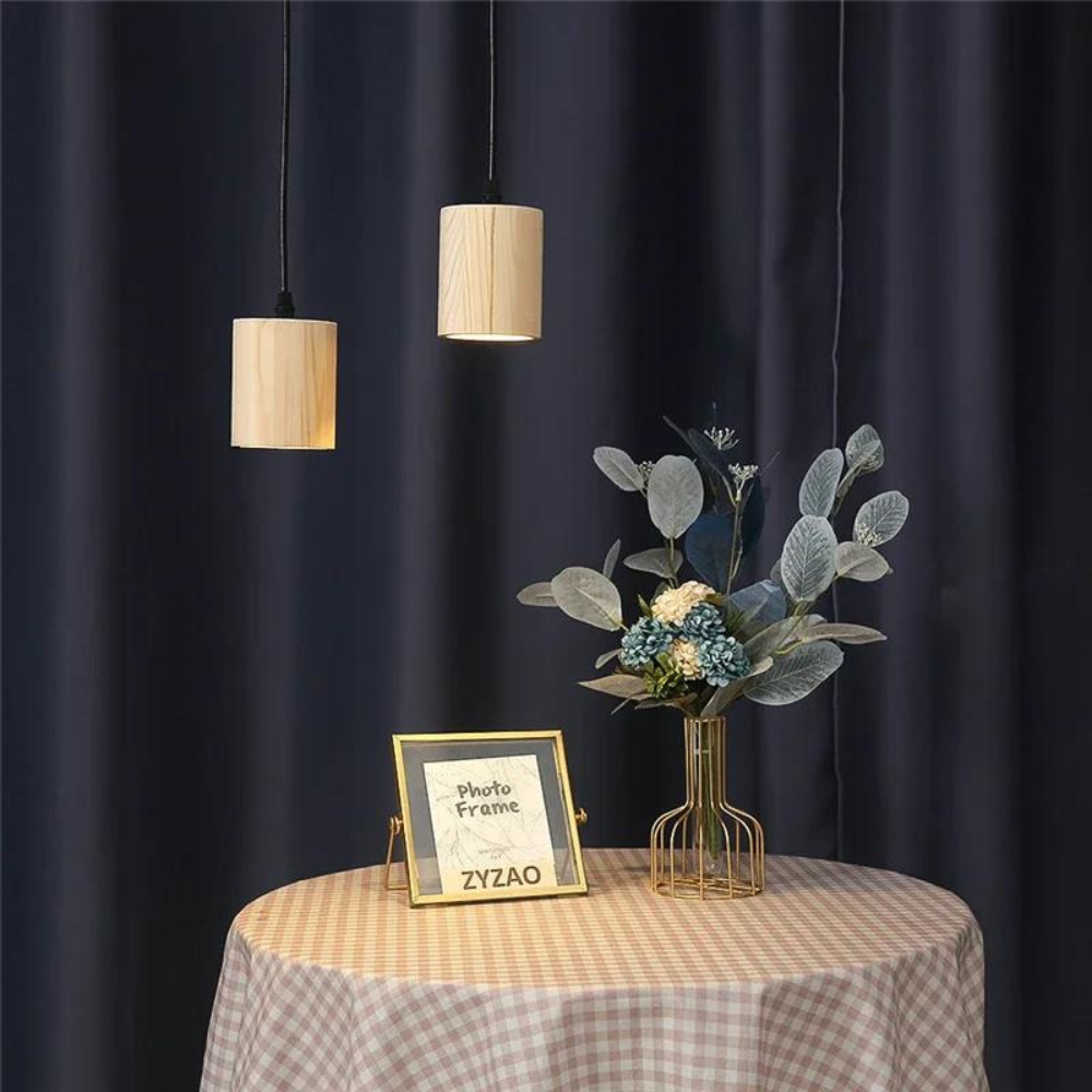 Elegante Houten Cilinder Hanglamp