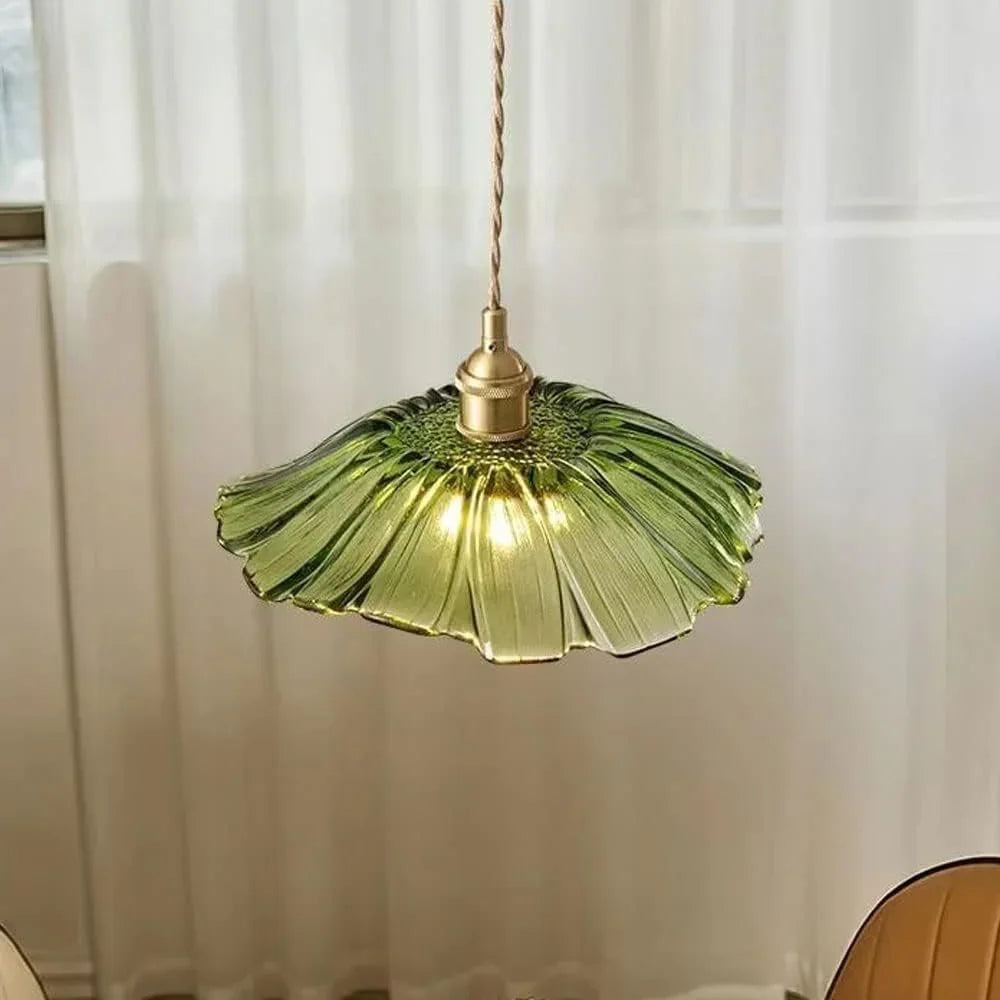 Vintage Lotus Glazen Hanglamp