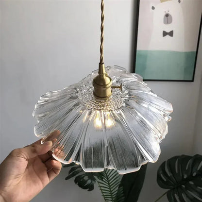 Vintage Lotus Glazen Hanglamp