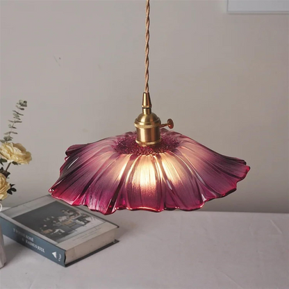 Vintage Lotus Glazen Hanglamp