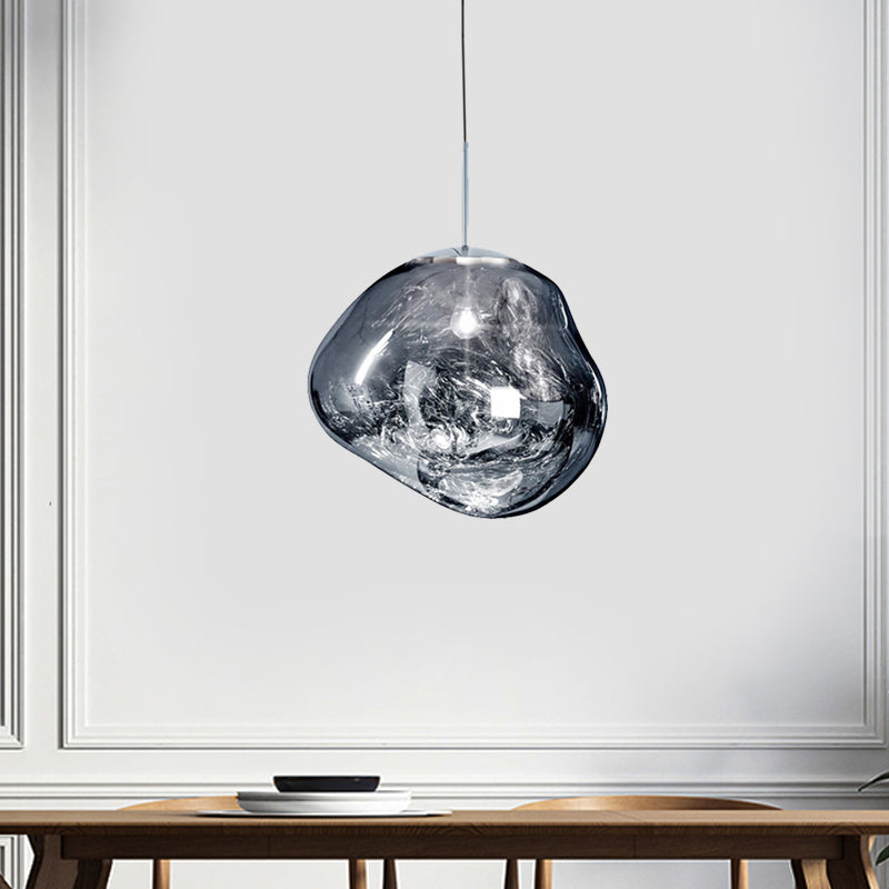 Hanglamp Sophie Zilver/Rood Glas - Modern Ontwerp