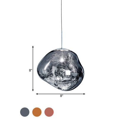 Hanglamp Sophie Zilver/Rood Glas - Modern Ontwerp