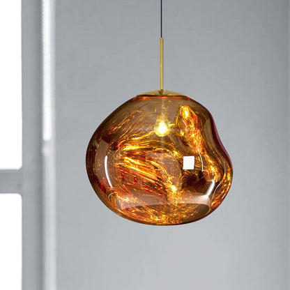 Hanglamp Sophie Zilver/Rood Glas - Modern Ontwerp