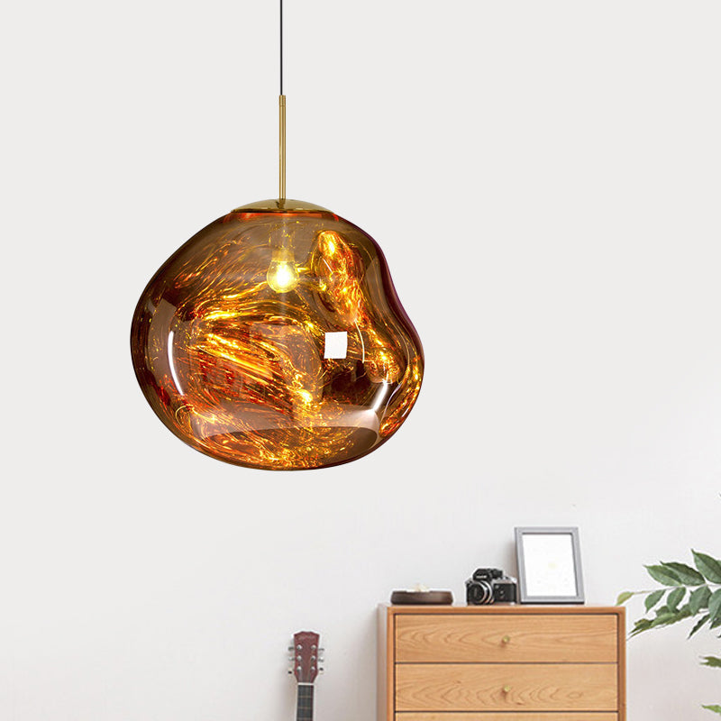 Hanglamp Sophie Zilver/Rood Glas - Modern Ontwerp