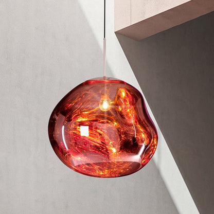 Hanglamp Sophie Zilver/Rood Glas - Modern Ontwerp