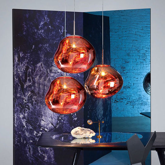 Hanglamp Sophie Zilver/Rood Glas - Modern Ontwerp-light decor-De Bazelaar