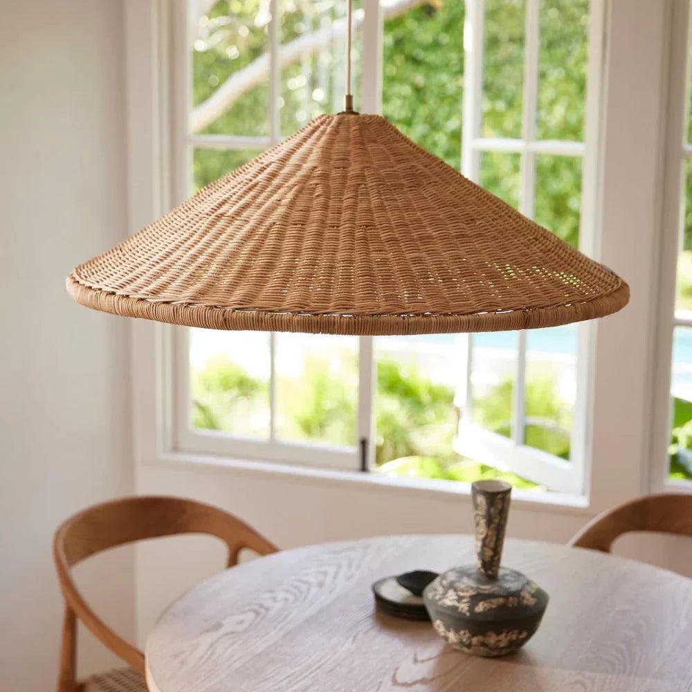 Vintage Rieten Hanglamp - Ambachtelijke Elegantie