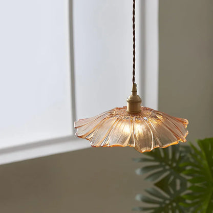 Vintage Lotus Glazen Hanglamp