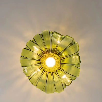 Vintage Lotus Glazen Hanglamp