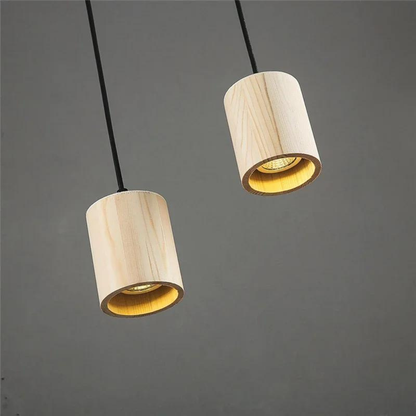 Elegante Houten Cilinder Hanglamp