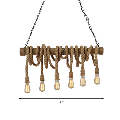 Verstelbare Industriële Bamboe Plafondlamp