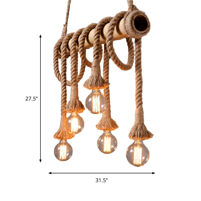 Verstelbare Industriële Bamboe Plafondlamp